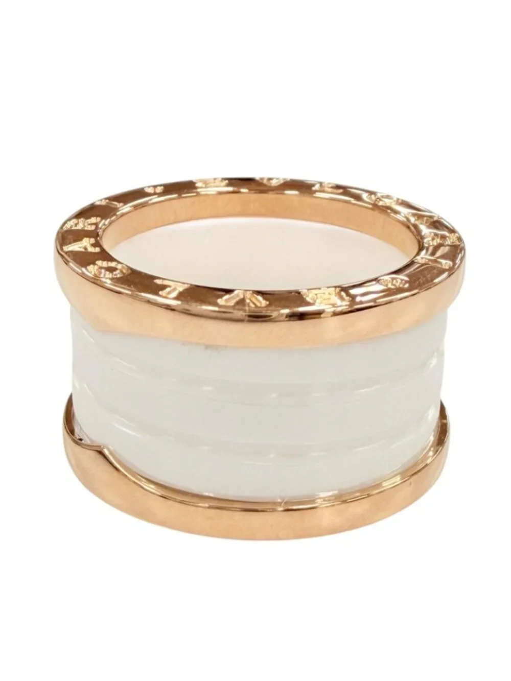 Bvlgari B-zero One Ring 750 Ceramic Pink Gold White